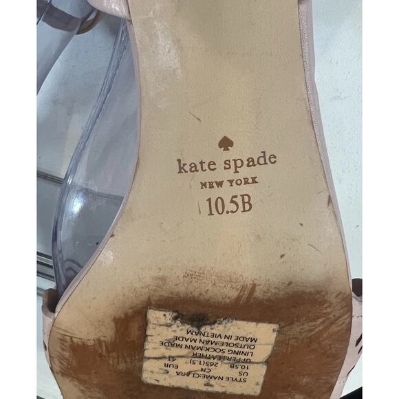 Kate Spade Clara Pink Sandals Ankle Strap Low Heel Leather Women Size 10.5 - Picture 14 of 15